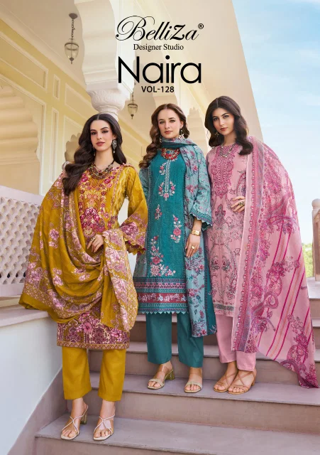 Naira Vol 128 By Belliza Cotton Printed Dress Material Wholesale Shop In Surat
